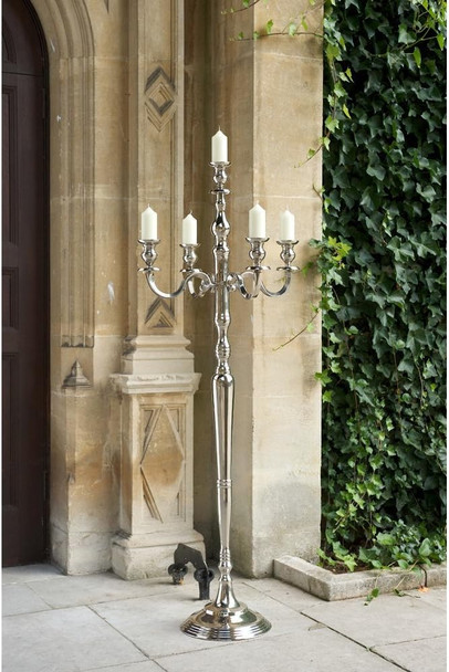 BOLTZE VICTORIA CANDLE HOLDER 120CM ALUMINUM SILVER DECORATION - SILVER New