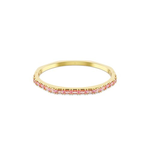 Swarovski Matrix bangle, Baguette cut, Pink, Gold-tone finish