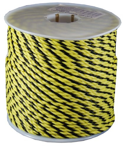 T.W. Evans Cordage 80-025YB Twisted Polypro Rope 3/8"x600' - Yellow/Black New