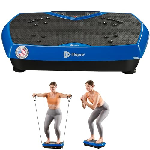 LIFEPRO HEXAPLATE VIBRATION PLATE EXERCISE MACHINE - BLUE/BLACK