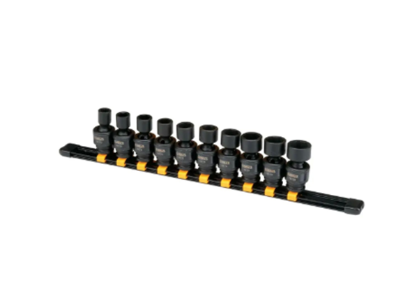 DEWALT 10 PIECE 3/8 DRIVE UNIVERSAL METRIC SOCKET SET - BLACK