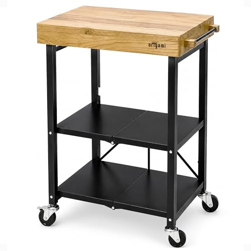 Origami RBT Series Steel-Frame Folding Kitchen Cart B006Z9W3JQ - Black New
