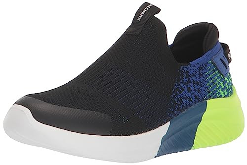 Skechers Boys Ultra Flex 3.0 Vektron Shoes Black/Blue/Lime Size 5 Big Kid New
