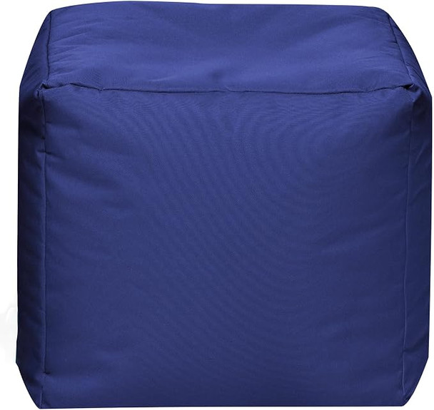 GOUCHEE HOME CUBE BRAVA ELECTRIC BLUE POUF OTTOMAN WATER-REPELLENT - ROYAL BLUE New