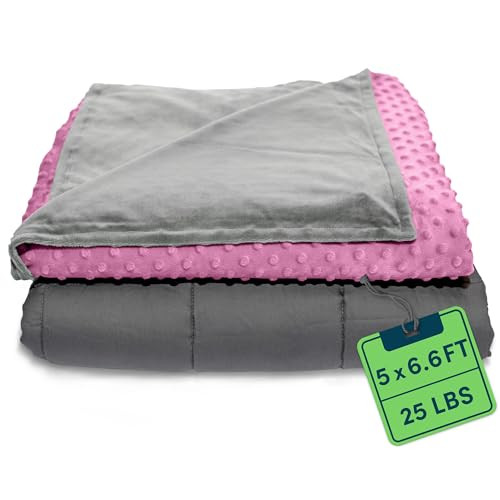 Quility Weighted Blanket for Adults 25 LB Queen Size Heavy Blanket - Pink New