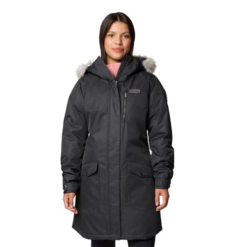 179975 Columbia Women Suttle Mountain Long Insulated Jacket, Black, 2XL New