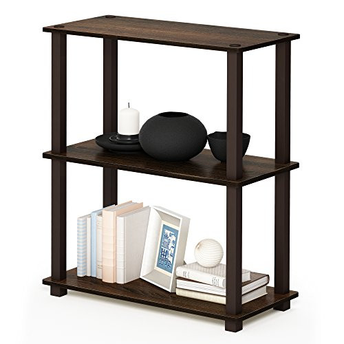 Furinno Turn-S-Tube Storage Shelves 3-Tier Book Shelf Corner Shelf - Walnut New