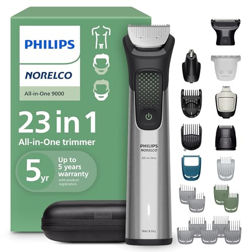 Norelco Philips All-in-One 9000 23-in-1 Trimmer, Face, Hair & Body, Steel