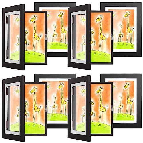 Pinkunn 8 Pcs Kids Art Frame Black Kids Artwork Picture Frame Display New