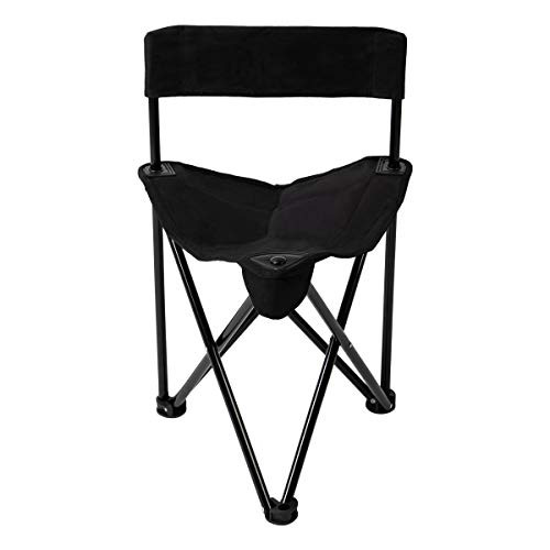 Pacific Pass Lightweight Portable Tripod Camp Chair, Includes Carry Bag - Black New