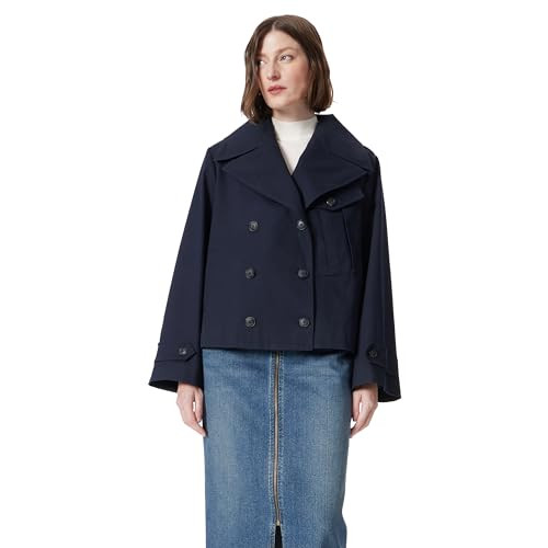 MD-30247001 DEE OCLEPPO WOMEN'S HALLIE CROPPED TRENCH COAT WOMEN XS NAVY