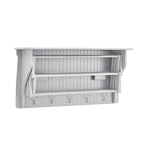 Danya B Accordion Clothes Drying Rack Retractable Wall Mounted Towel Rack White New