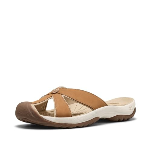 1032225 KEEN WOMEN'S BALI SLIP ON LEATHER SANDALS CLOSED TOE CHIPMUNK/BIRCH 10 New