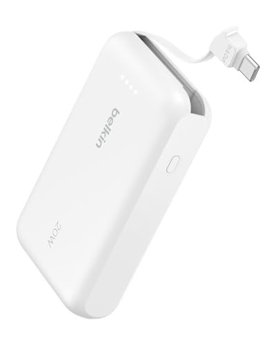 BELKIN 10000MAH 20W USB C POWER BANK, PORTABLE CHARGER, BPB021 - WHITE