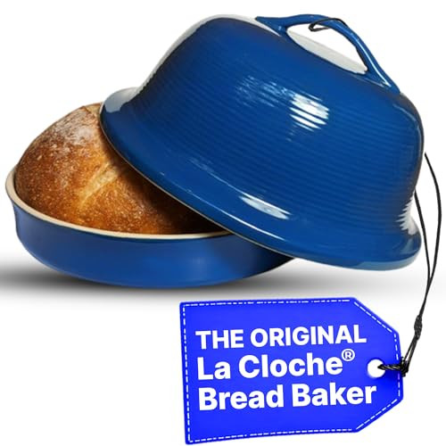 Sassafras Superstone® Stoneware La Cloche® Bread Baker Blue Glazed, B087DT24F6 New