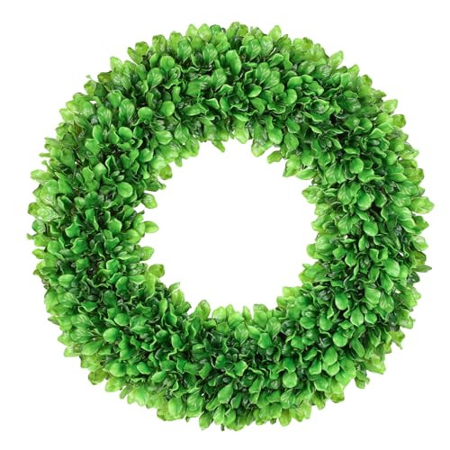 DDHS 22'' Boxwood Wreaths Front Door Artificial Spring Wreath (Hello Sign) New