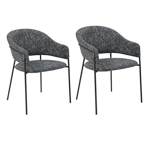 Home Source 32" Mid-Century Style Dining Living Room Chairs Set of 2 (Black) New