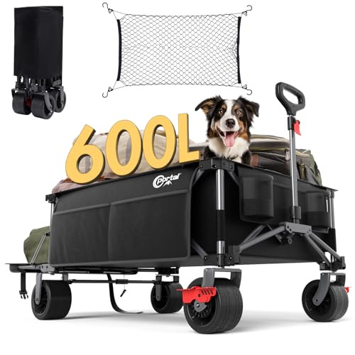 Portal 26" Extra Wide 55" Long Foldable Wagon with Tailgate, Large 600L