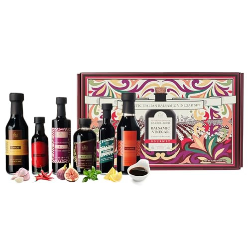 Kiri & Sons Balsamic Vinegar Gourmet Gift Set of 6 - Premium Made In Italy New