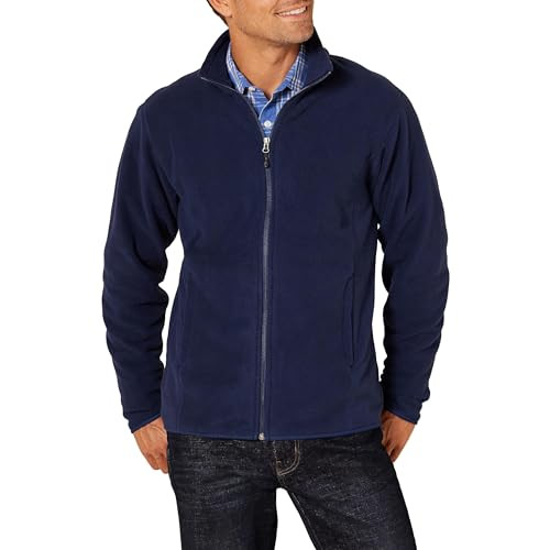 AMAZON ESSENTIALS MEN'S FULL-ZIP POLAR FLEECE JACKET MEN L NAVY New