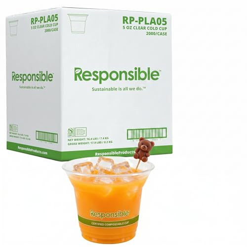 Responsible Products Clear Cold Cup, 5 oz Cups (2000 Count) - B0CBKWP9DJ New