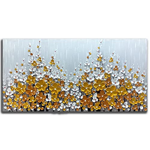Yika Art 3D Paintings Modern Abstract Oil Painting Wall Art-24X48 Inch