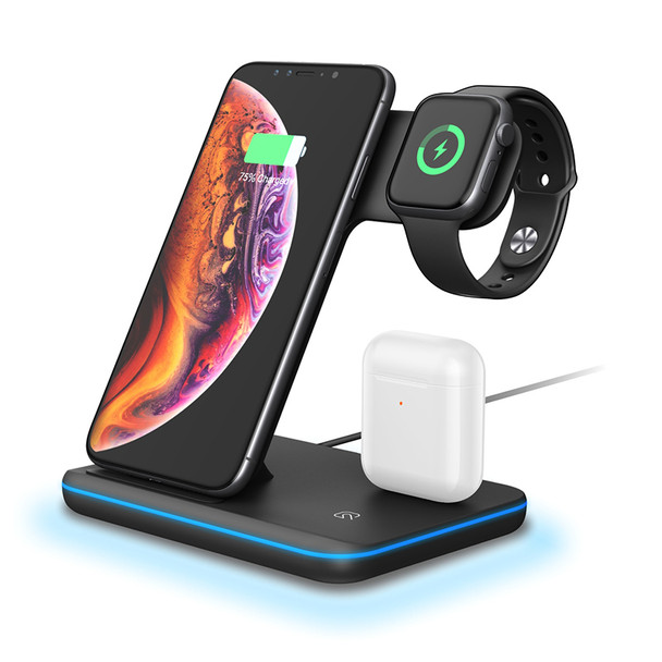 GENERIC CE ROHS FCC CERTIFICATED 3 IN 1 WIRELESS CHARGER STAND 15W - BLACK
