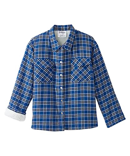 Men’s Magnet Close Adaptive Sherpa Lined Shirt Jacket - Mid Blue Plaid XL New