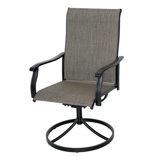 B0CNVC1Z4R Nixtopia 1 Piece Outdoor Sling Swivel Patio Chairs - Gray, Grey New
