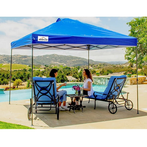 POPUPSHADE 10’X10’ INSTANT CANOPY WITH POPLOCK ONE-PERSON SETUP - BLUE New