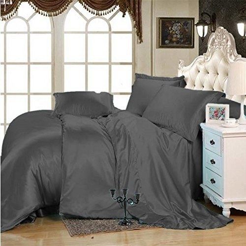 Crown Bedding 100% Silky Satin 5 Pc Comforter Sheet Set 1 Comforter King