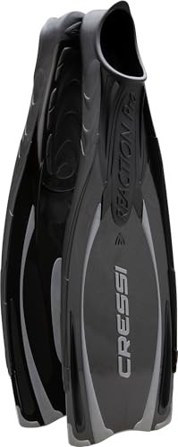 Cressi Reaction Pro Full Foot Pocket Fins, Black, 44/45 [Duplicate] New
