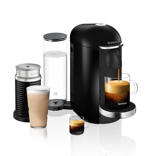Nespresso Vertuo Plus Deluxe Coffee Maker by Breville, Aeroccino - Black New