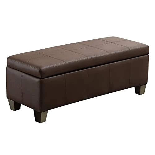 UDAX 41" Storage Ottoman, Storage Bench with Safety Hinge, B09CYHS55K - Brown New