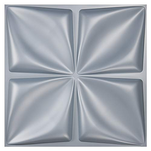 Art3d Matt Grey Silver 3D Wall Panel PVC Flower 3 Sq Meter B08D7659S4 - New New