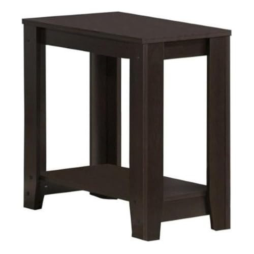 Monarch Specialties Accent End Side Lamp Table Shelf 24"x12"x22" - Cappuccino New