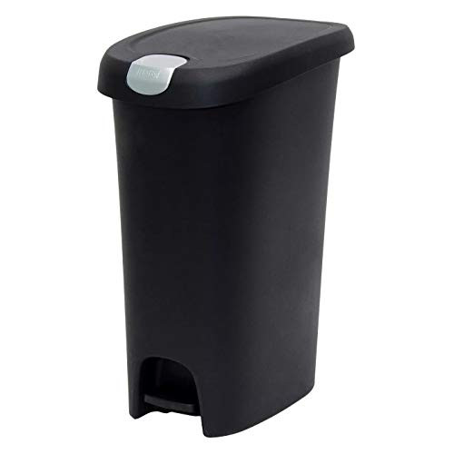 Hefty Lockable Step On Trash Can, 12 Gallon, 2/Pack HFTCOM225807545 - Black New