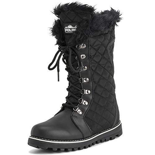 Polar Products Women Quilted Comfy Winter Boot Black/Black Nylon Size: US10/EU41 New
