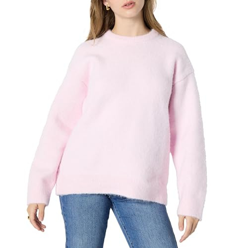 Amazon Essentials Women's Oversized-Fit Faux Mohair Sweater, Pastel Lila, S