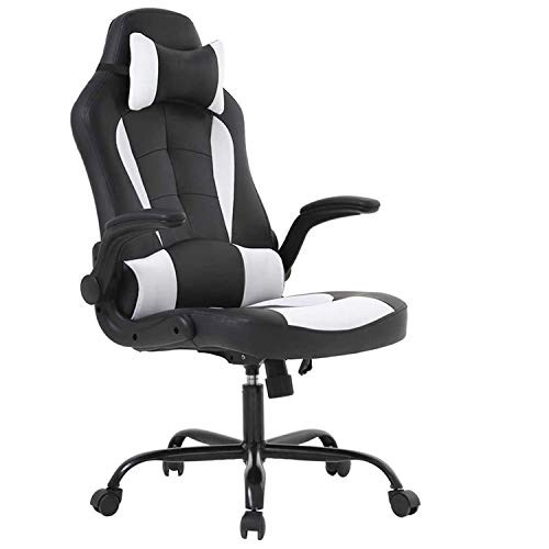 BestOffice White Ergonomic Office Gaming Chair with Lumbar Support