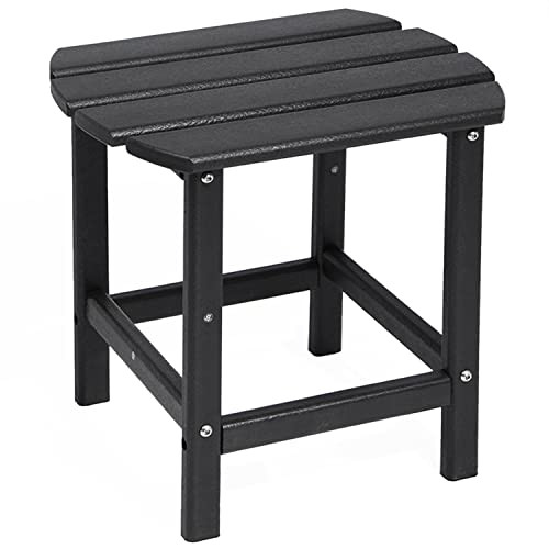 N&V HDPE Side Table, Adirondack Outdoor, Poly Lumber End, B09Q53RGP8, Black New