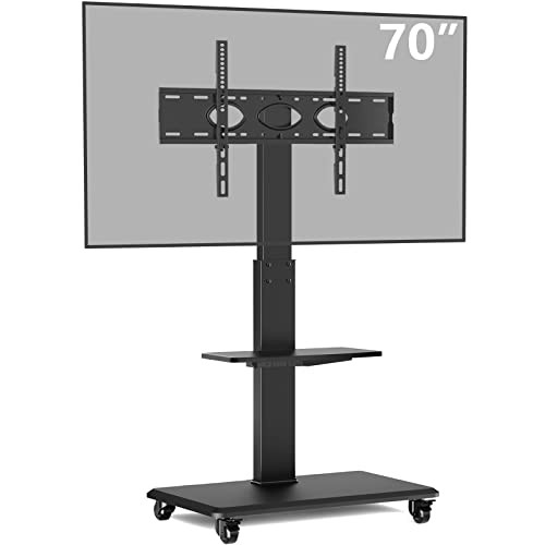 Mobile TV Stand Wheels 37-70" LCD LED Flat Curved Screen TVs B0741141D7 - Black