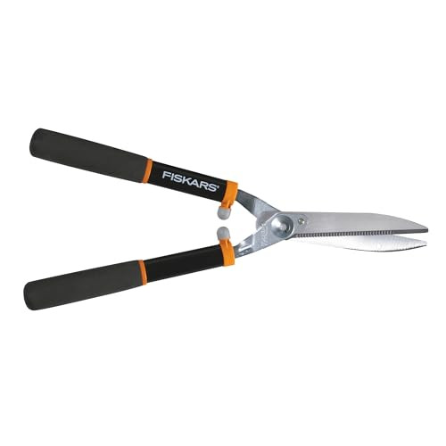 FISKARS 20" POWER-LEVER GARDEN HEDGE SHRUB TRIMMER 8” BLADE 391911-1002 - BLACK