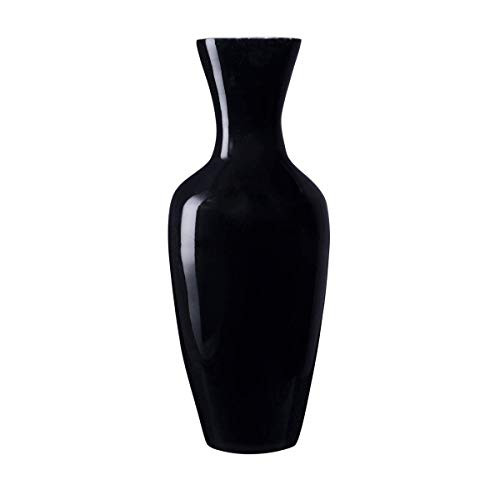 Villacera Handcrafted 18” Tall Black Bamboo Vase Decorative Jar Vase - NEW New