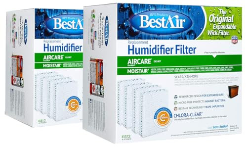 BestAir B01EC1P3YK ES12-2 Extended Life Humidifier Filter, 2 Pack (8 Filters) New