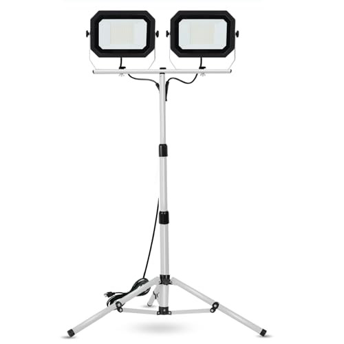 UFOND 20000 Lumen Work Lights Stand 200W Dual Head LED Waterproof Lamp