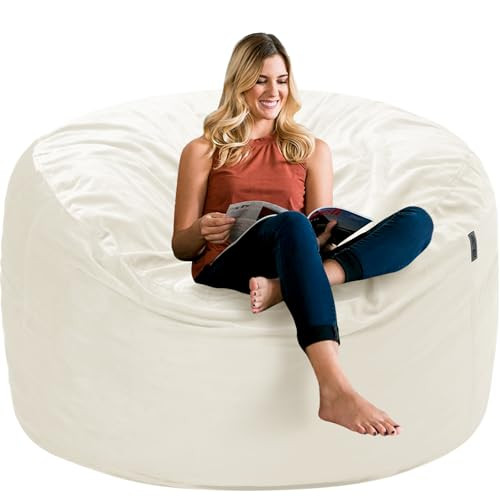 HABUTWAY Bean Bag Chair 3Ft Luxurious Velvet Ultra Soft Fur with Memory Foam