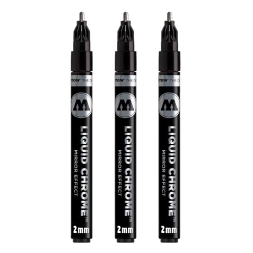 Molotow Liquid Chrome Marker (with Special Ink for Real Mirror Effect) 3 Items New