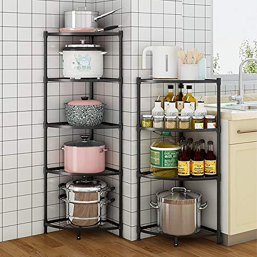 NW 3-Tier Kitchen Corner Shelf Rack Multi-Layer Small-3 Tiers B08QRNS1B2 - Black New