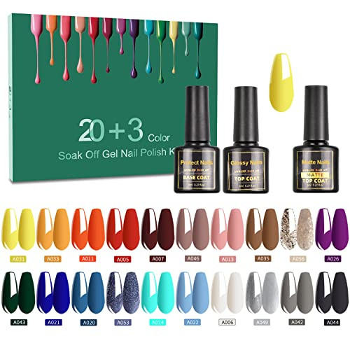 Erarrow Gel Nail Polish Set 40 Pcs, 36 Colors Art Colors UV LED Soak New